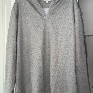 Gray Skull Patterned Quarter-Zip Sweatshirt
